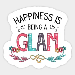 Happiness Is Being A Glam Wildflowers Valentines Mothers Day Sticker